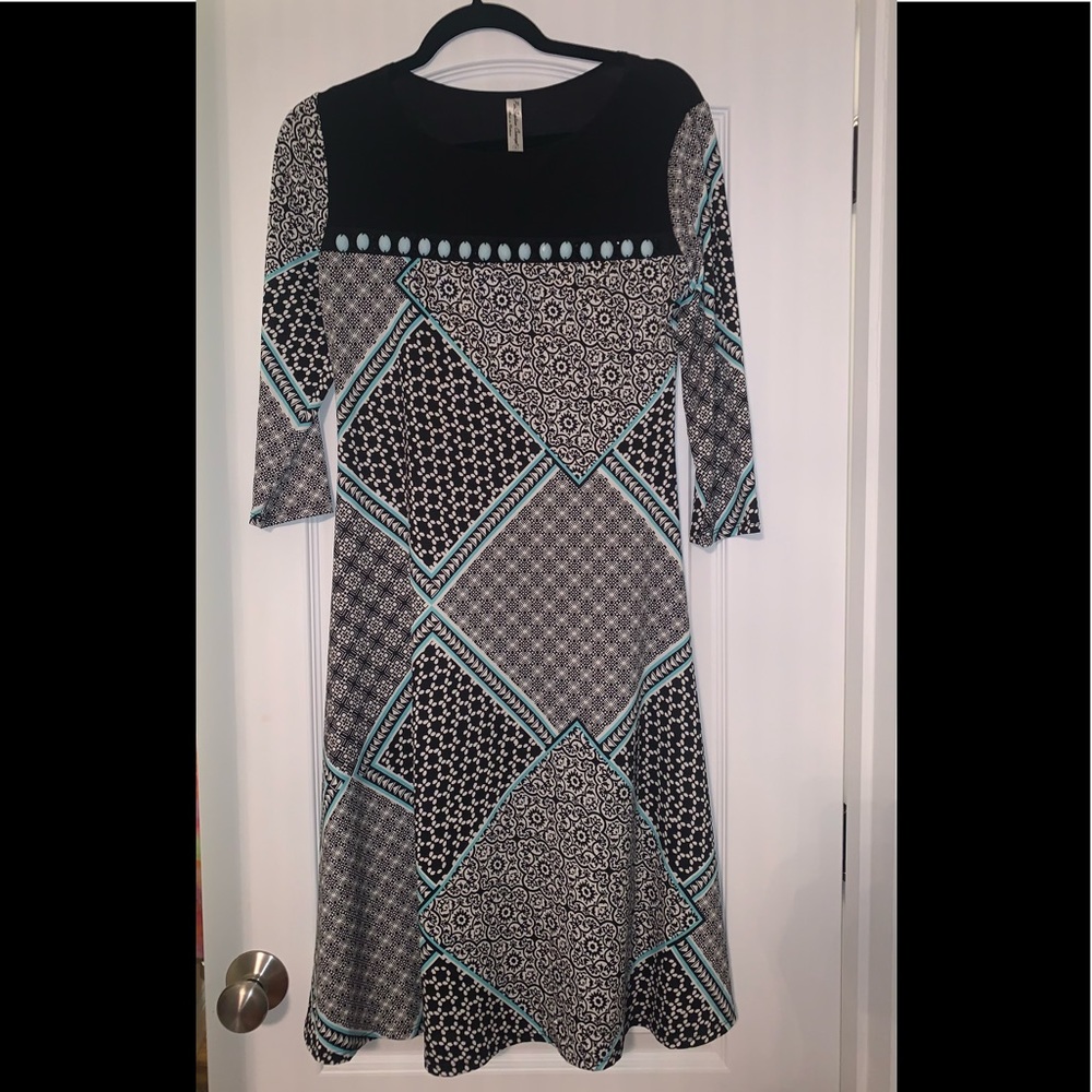 Turquoise Black Dress SZ S NWOT